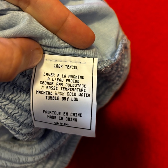 Love Tree baby blue denim boho peasant puff sleeves accent bow bustier top NWT - Picture 13 of 13